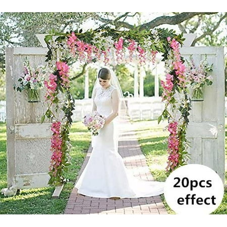 2 Pcs Artificial Flowers 6.6ft Silk Wisteria Ivy Vine Flower Greenery Garland 2 Pcs Artificial Flowers 6.6ft Silk Wisteria Ivy Vine Flower Greenery Garland